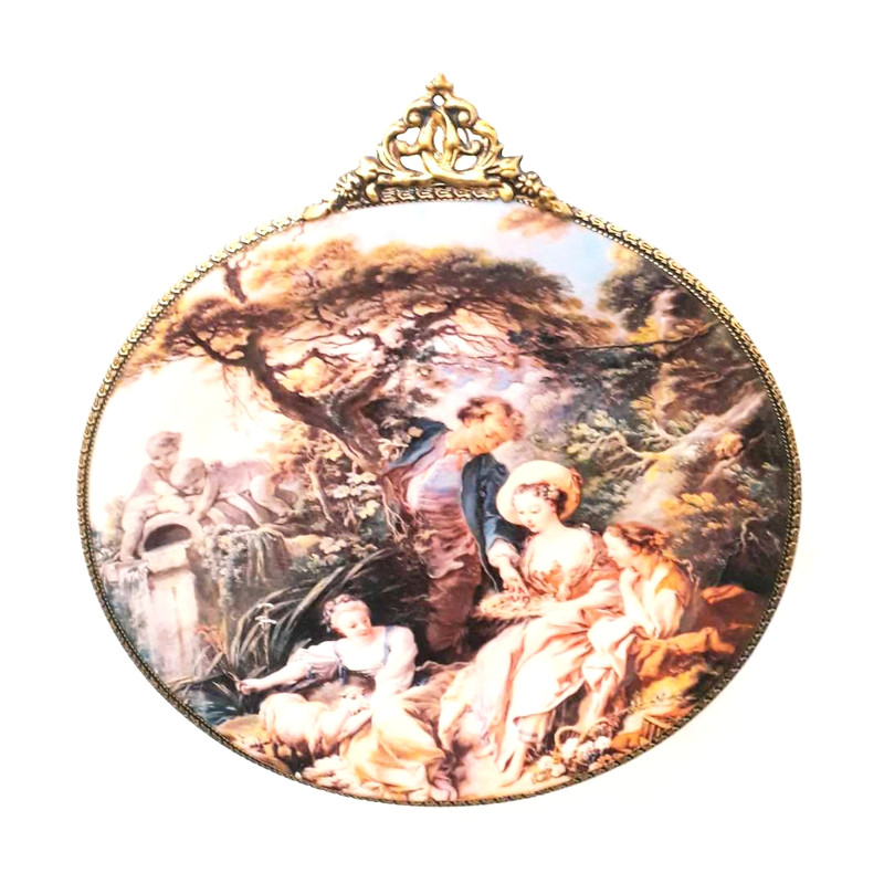 بشقاب دیوارکوب سفالی طرح فریم کد B1001