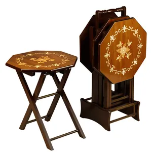 میز عسلی چشمه نور کد D-107-BR مجموعه 4 عددی