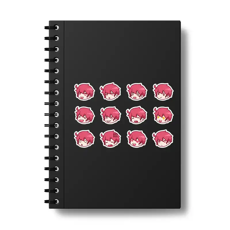 استیکر لپ تاپ و موبایل بووم طرح پسر انیمه ای کد MR61 مجموعه 12 عددی