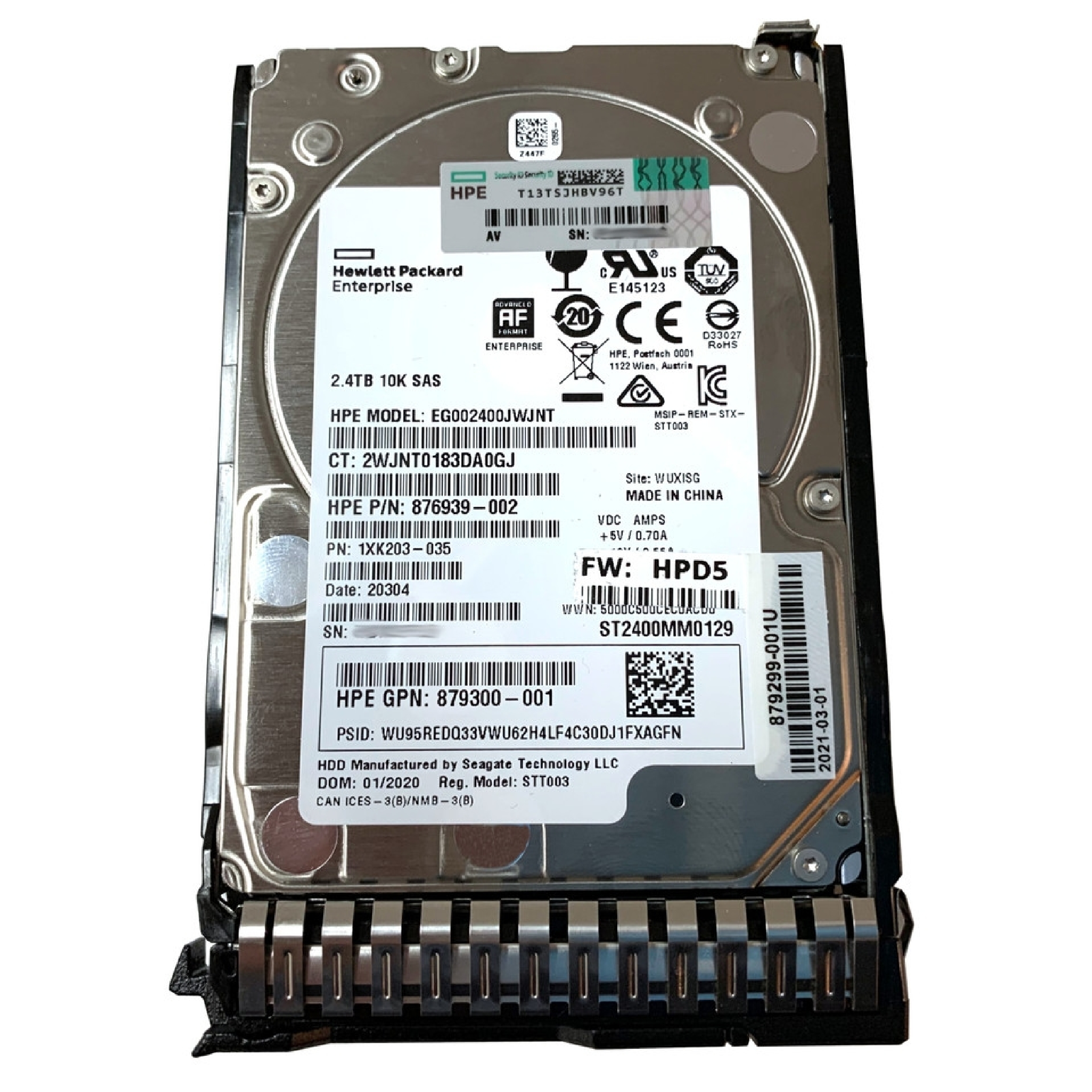 هارد اینترنال اچ پی ای مدل SAS 12G 10K SFF (2.5IN) SC 512E DS HDD 881457-B21 ظرفیت 2.4 ترابایت