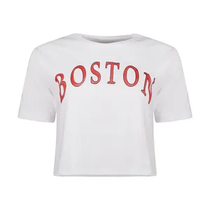 کراپ‌تاپ آستین کوتاه زنانه مدل boston رنگ سفید