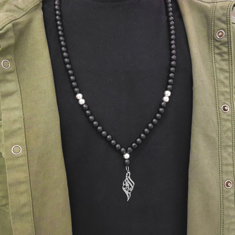 گردنبند نقره مردانه ترمه ۱ مدل کوروش کد ma 1658