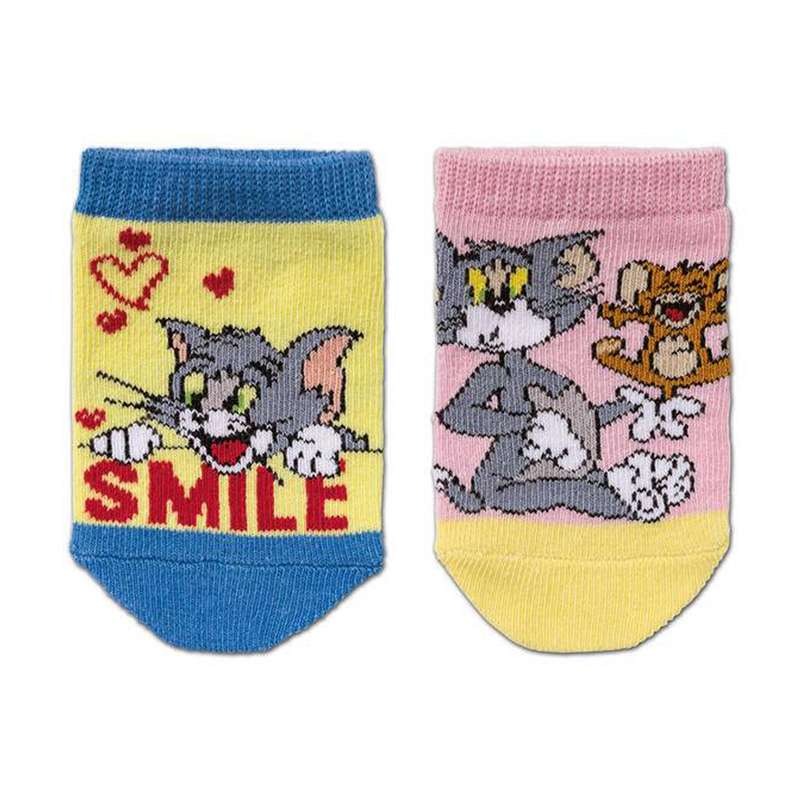 جوراب ساق کوتاه دخترانه لوپیلو مدل تام و جری مجموعه 2 عددی