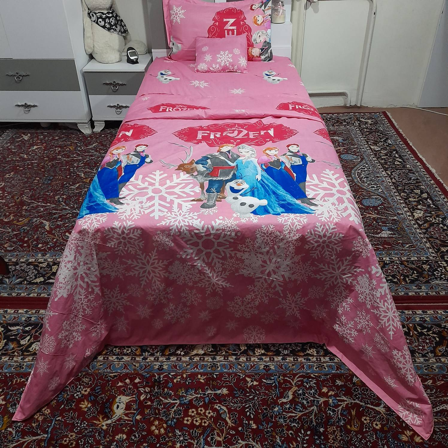 روکش لحاف مدل فروزن‌ کفشدوزکی یکنفره سایز 220×160 سانتی متر