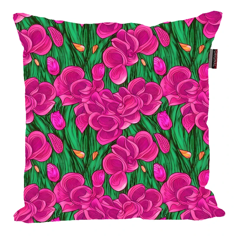 کوسن پاد آفرین مدل فانتزی طرح گل و برگ کد PK40636