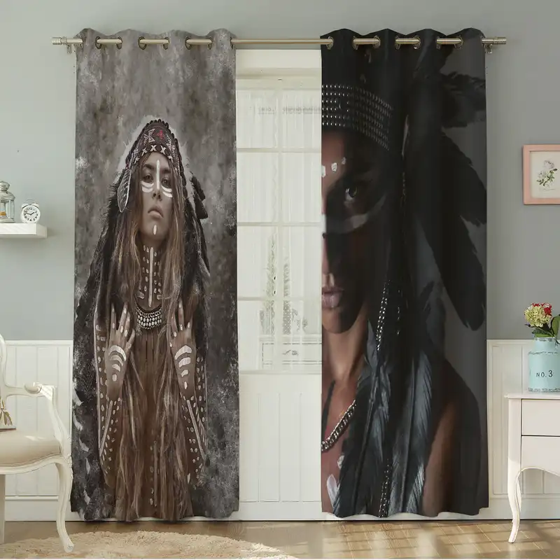 پرده نیروانا طرح چهره مدل مخمل کد 4708 سایز 140×280 سانتی متر