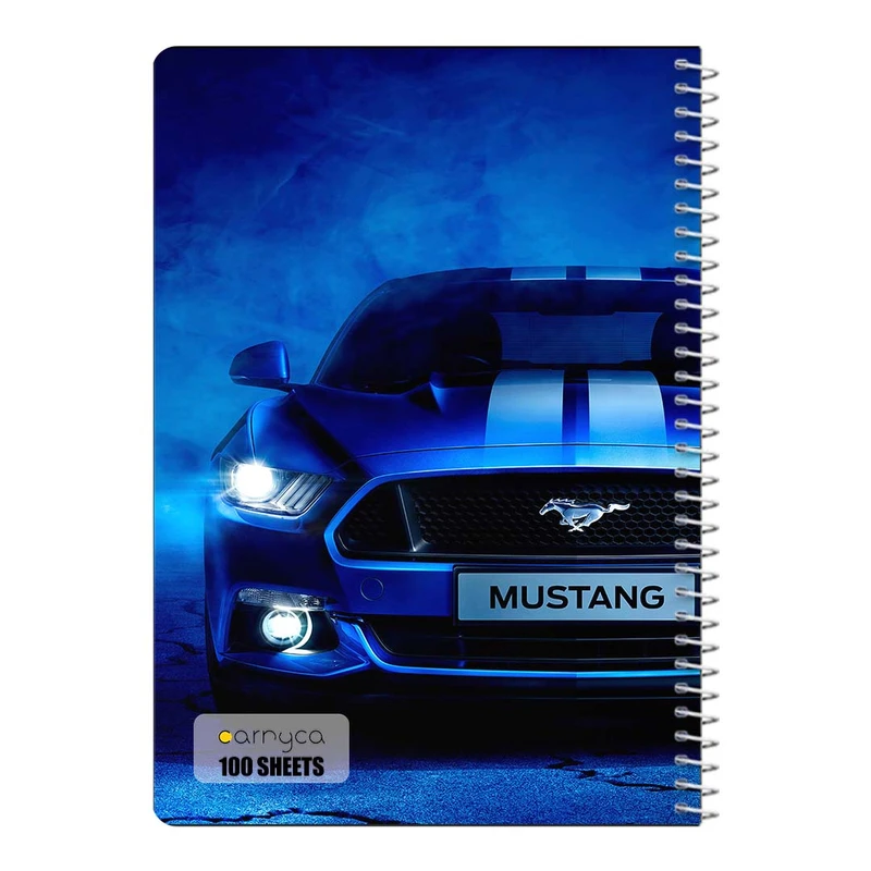 دفتر مشق 100 برگ سیمی کارنیکا طرح فورد ماستنگ Ford Mustang کد 90873
