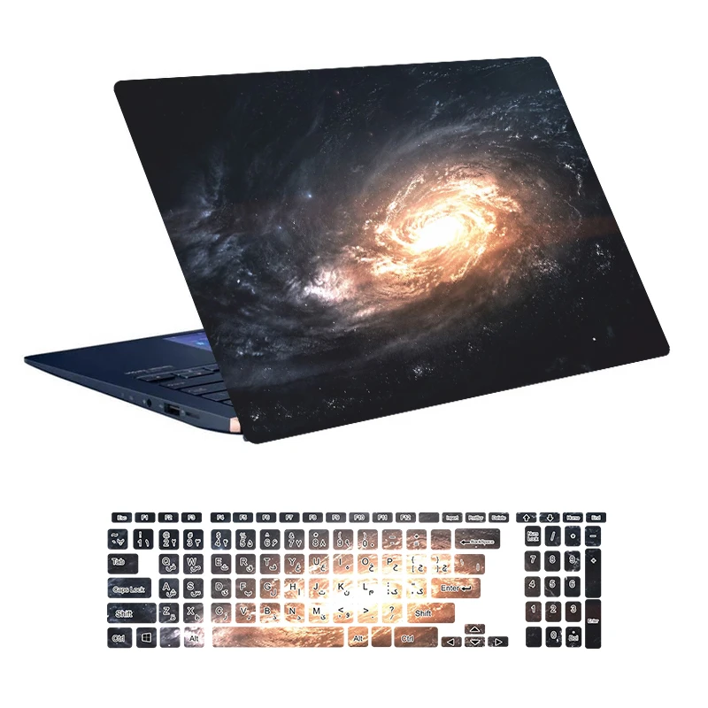 استیکر لپ تاپ توییجین و موییجین طرح Space کد 105 مناسب برای لپ تاپ 15.6 اینچ به همراه برچسب حروف فارسی کیبورد 