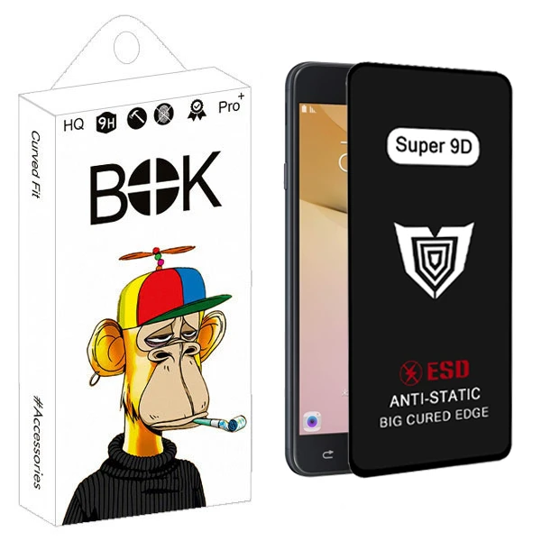 محافظ صفحه نمایش بوک مدل Super 9D مناسب برای گوشی موبایل سامسونگ Galaxy J7 Prime