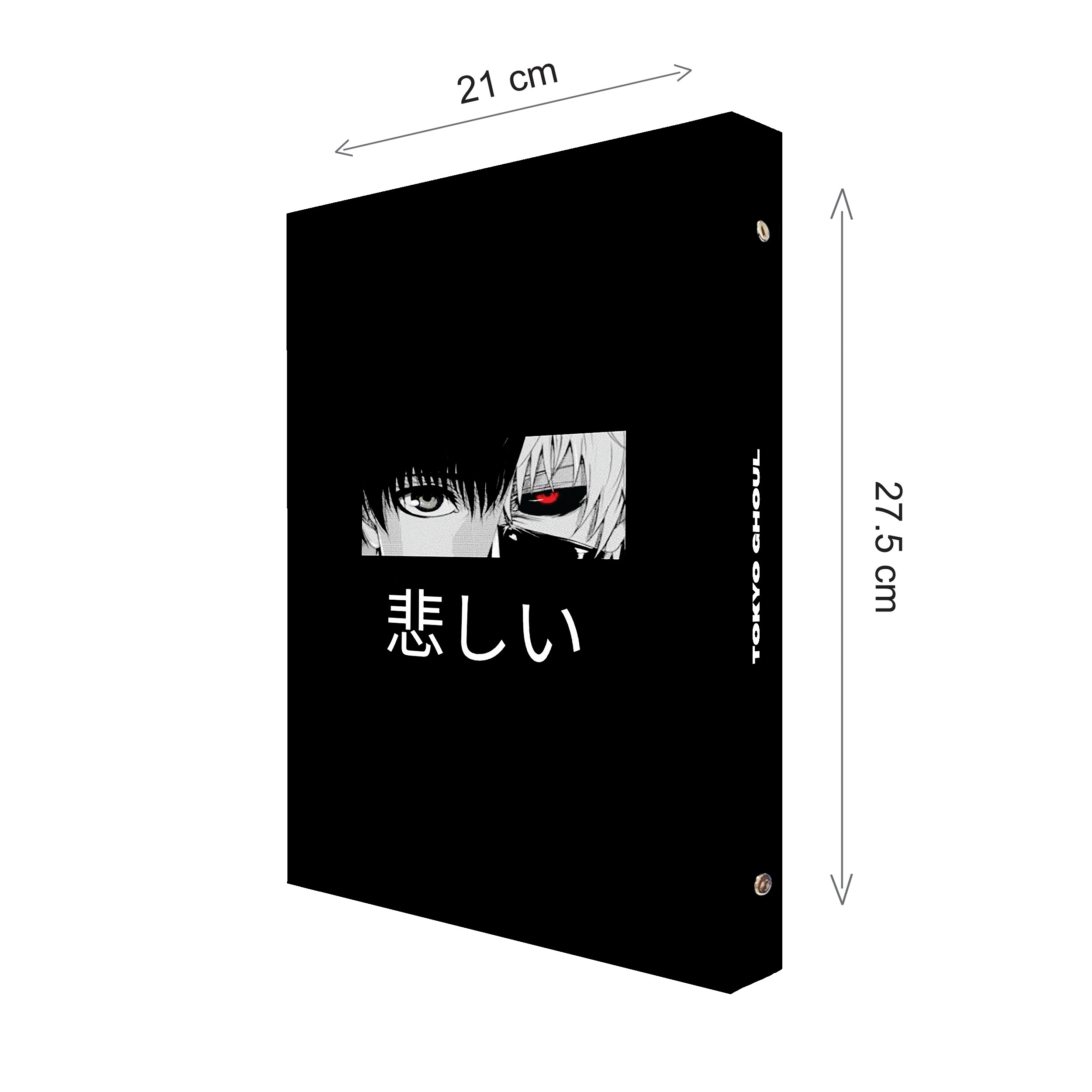 دفتر کلاسوری 100 برگ پدیده نقش مدل 26 حلقه کالکشن انیمه طرح توکیو غول Tokyo Ghoul کد 02