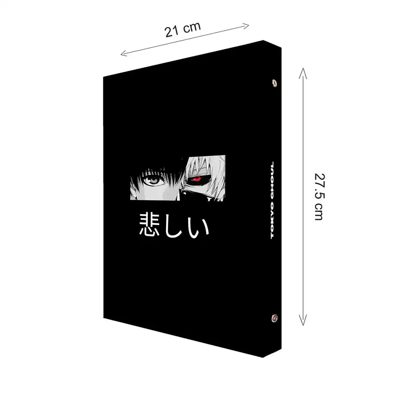 دفتر کلاسوری 100 برگ پدیده نقش مدل 26 حلقه کالکشن انیمه طرح توکیو غول Tokyo Ghoul کد 02