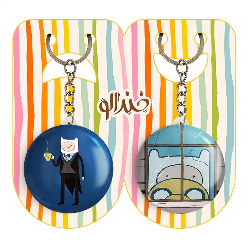 جاکلیدی خندالو مدل جیک و فین وقت ماجراجویی Adventure Time کد 2083120828 مجموعه 2 عددی