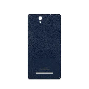MAHOOT Deep-Blue-Leather Cover Sticker for Sony Xperia C3 Dual