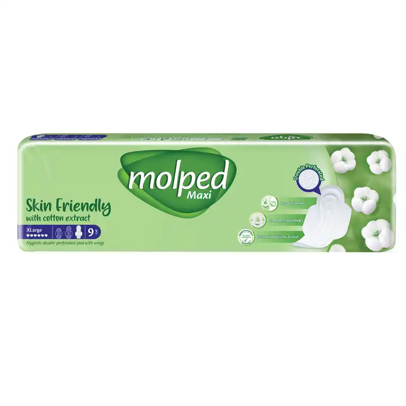 نوار بهداشتی مولپد مدل ضخیم سایز خیلی بزرگ بسته 9 عددی