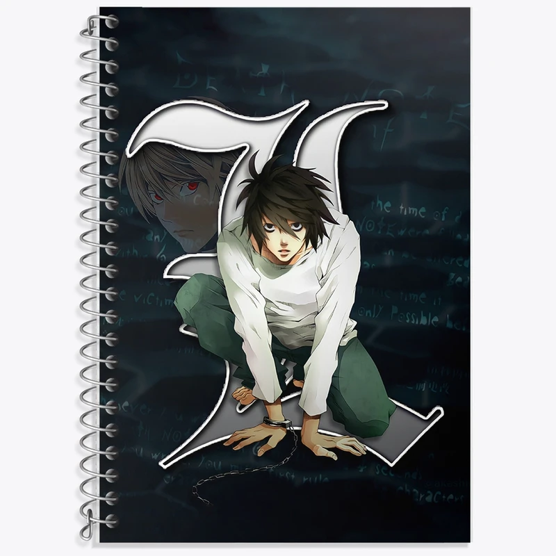 دفتر زبان 50 برگ خندالو مدل سه خط طرح انیمه دفترچه مرگ (Death Note) کد F800