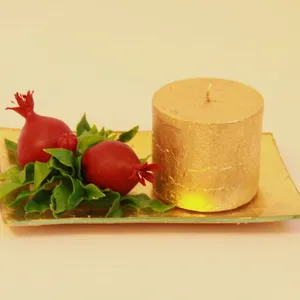 ست تزیینی انار مدل طلایی ساده 