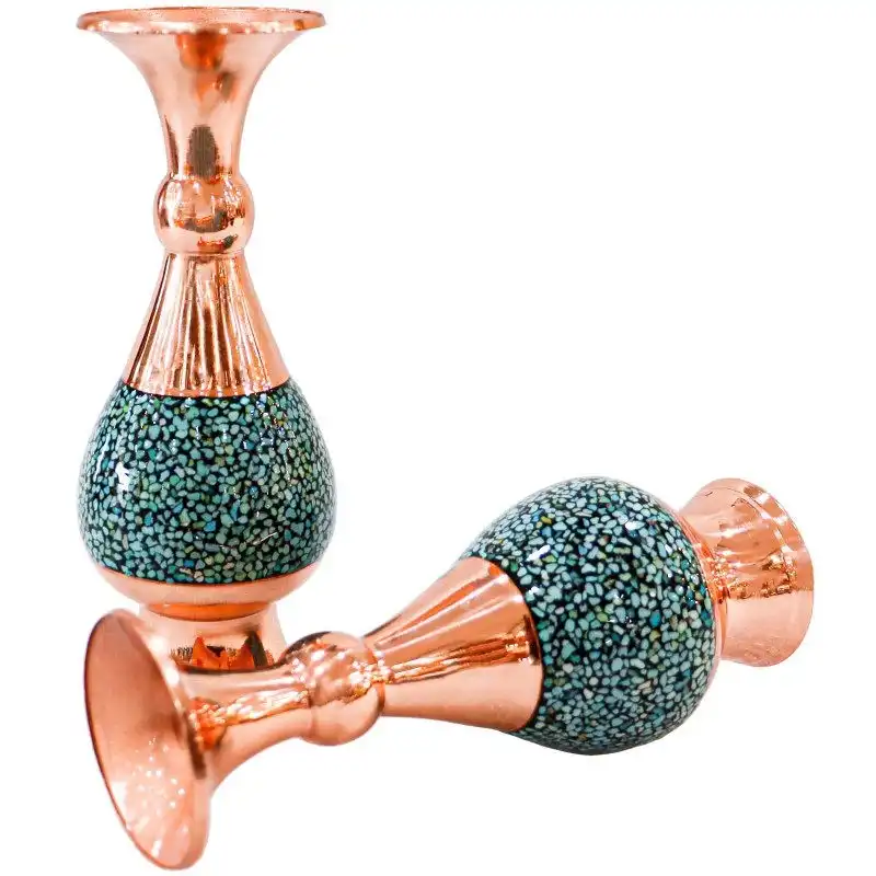 گلدان فیروزه کوبی مدل F013 کد 16 بسته 2 عددی