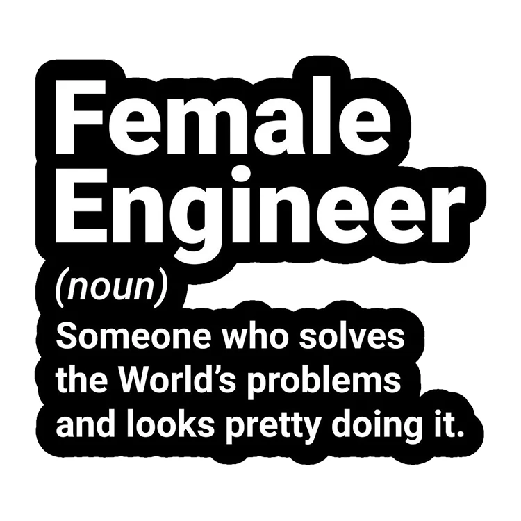 استیکر پارچه و لباس پاد آفرین مدل دخترانه خانم مهندس کد S2398