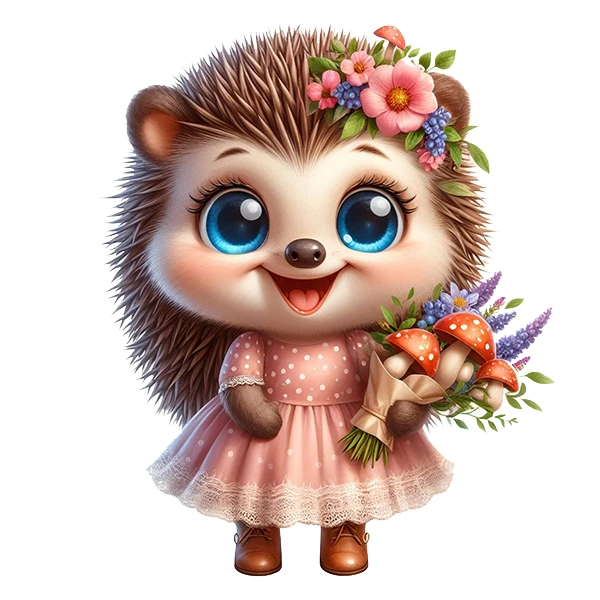 استیکر پارچه و لباس پاد آفرین طرح جوجه تیغی کد 1665