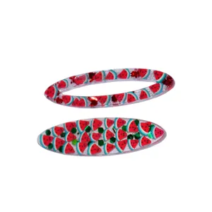 گیره مو زنانه مدل هندوانه یلدایی مجموعه دو عددی