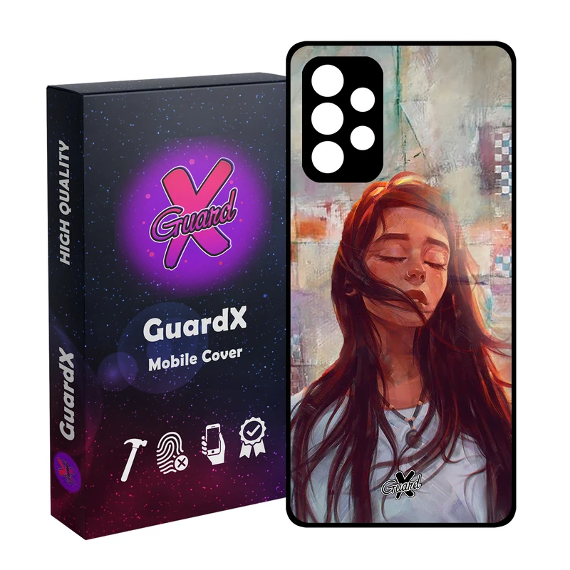 کاور گارد ایکس طرح Girl مدل Glass10056 مناسب برای گوشی موبایل سامسونگ Galaxy A32 4G