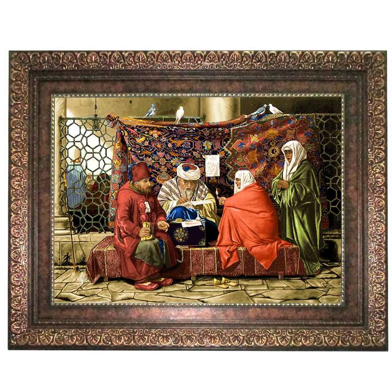 تابلو فرش ماشینی نقش نگار رضوی طرح فال گیر کد 757P