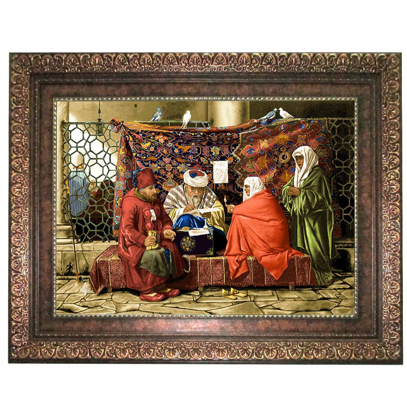 تابلو فرش ماشینی نقش نگار رضوی طرح فال گیر کد 757P