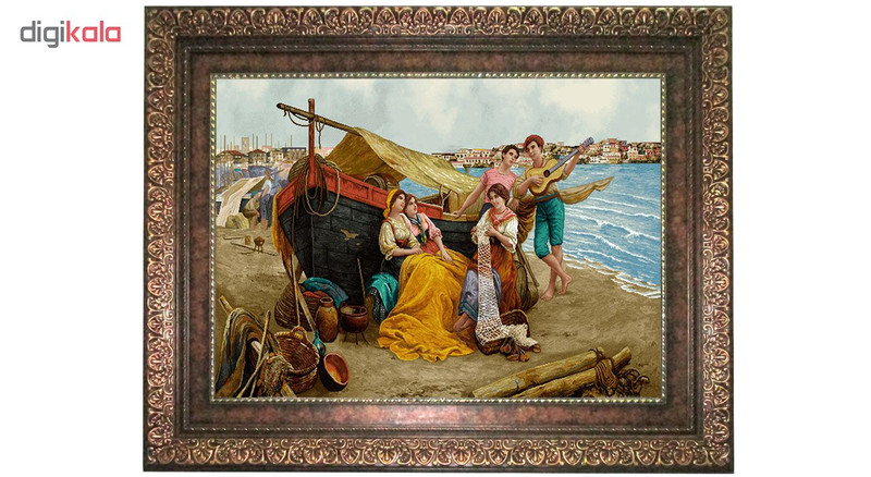 تابلو فرش ماشینی نقش نگار رضوی طرح جشن ساحل کد 765P