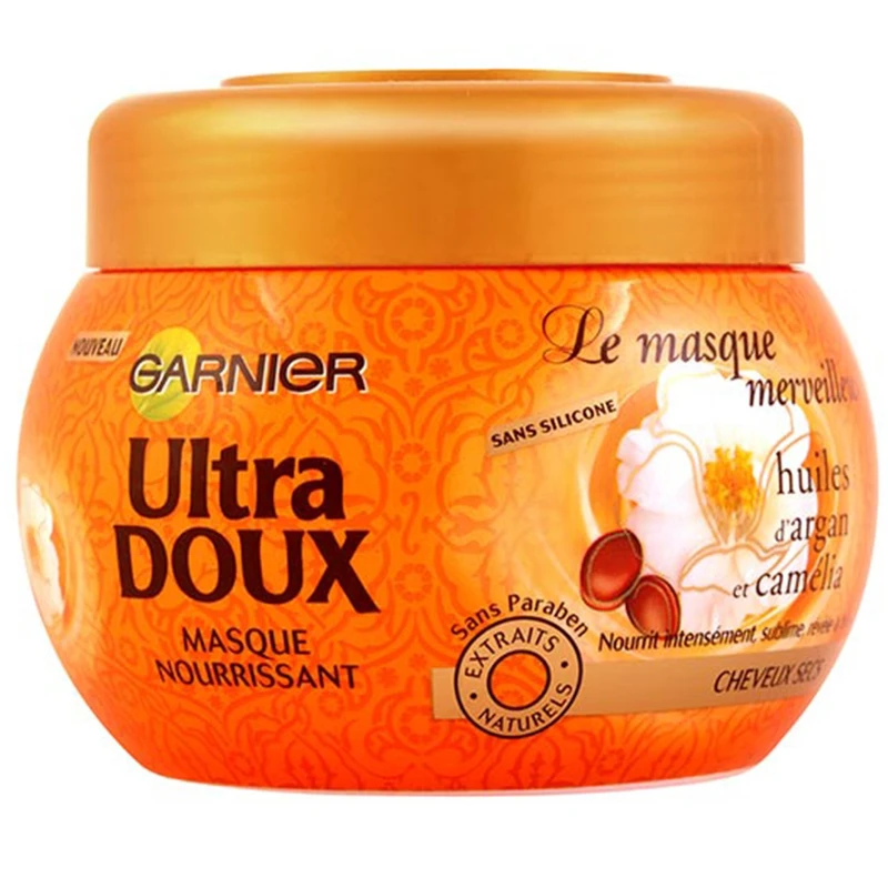 ماسک مو درخشان کننده و تغذیه کننده گارنیه سری Ultra Doux مدل Argan Camelia حجم 300 میلی لیتر