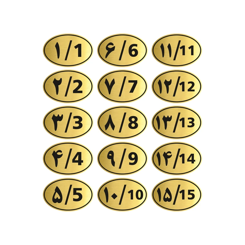 تابلو راهنما طرح پلاک اعداد مدل GNG1015 مجموعه 15 عددی