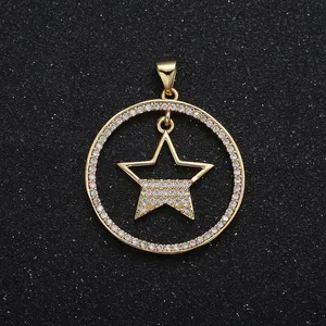 آویز گردنبند طلا 18 عیار زنانه قیراط طرح ستاره کد GH2667