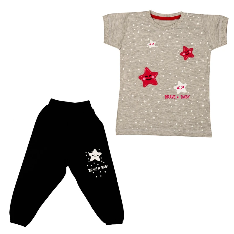 ست تی شرت و شلوارک دخترانه مدل ستاره