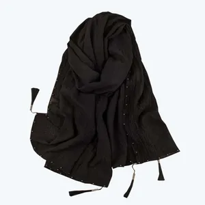 شال زنانه مدل نخی حاشیه مروارید دار مجلسی کد f140