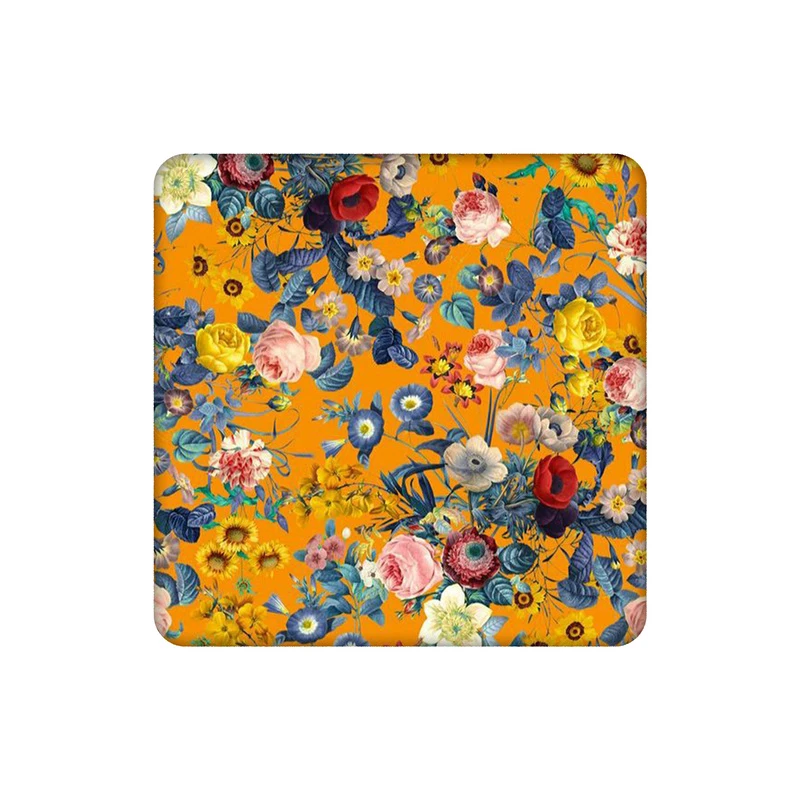 زیرلیوانی طرح گل با زمینه اکر کد 9518994