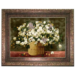 تابلو فرش ماشینی نقش نگار رضوی طرح گل کد 2160P