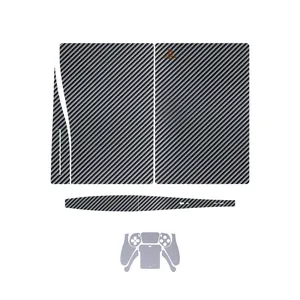 برچسب کنسول و دسته بازی PS5 ماهوت مدل Glossy_Silver_Carbon_Matte_Silver