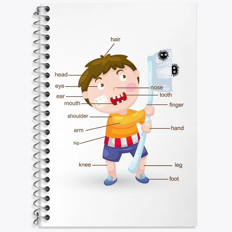 دفتر زبان 50 برگ خندالو مدل سه خط طرح دندان و دندان پزشکی کودکانه کد F1704