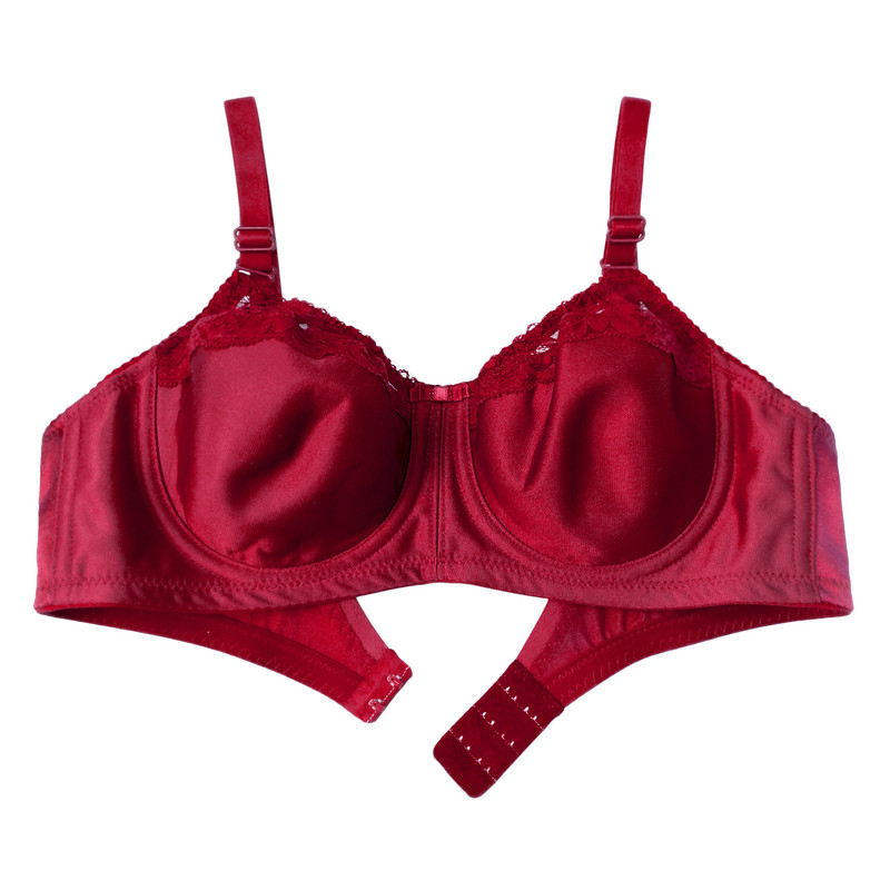 سوتین زنانه مدل پرلون کد 01-303 رنگ زرشکی