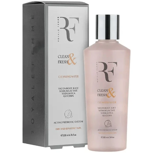 محلول پاک کننده آرایش آبرسان آر.اف رویال فم مدل FRESH مناسب پوست خشک حجم 200 میلی لیتر