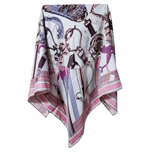 روسری زنانه مدل ابریشم دور دست دوز