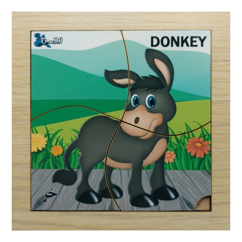 پازل 4 تکه مدل P4-049 طرح حیوان خر