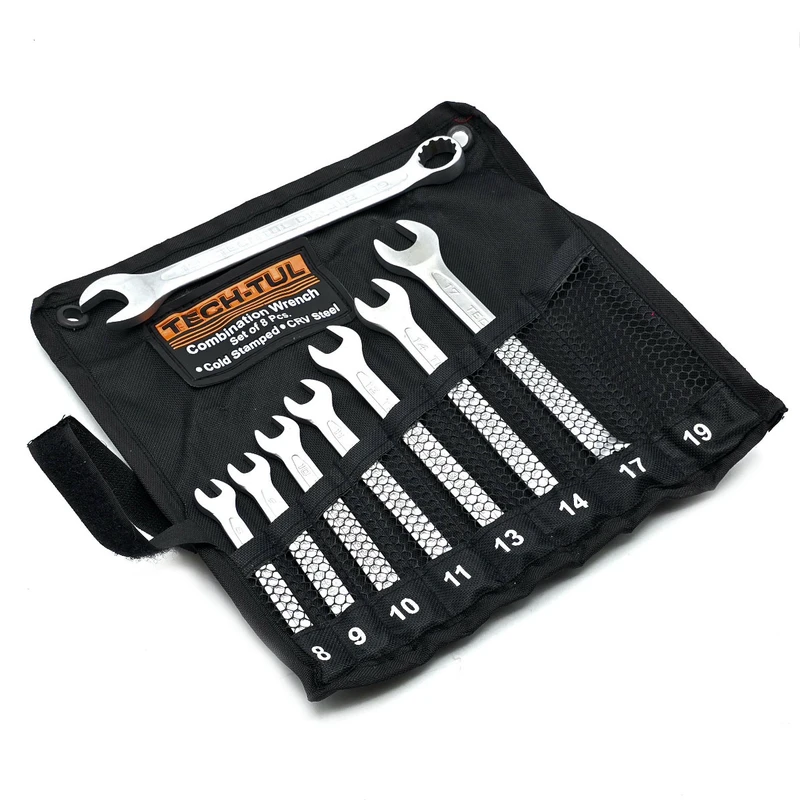 آچار یکسر تخت و یکسر رینگی تچ تول مدل COLD-STAMPED-CRV-STEEL مجموعه 8 عددی