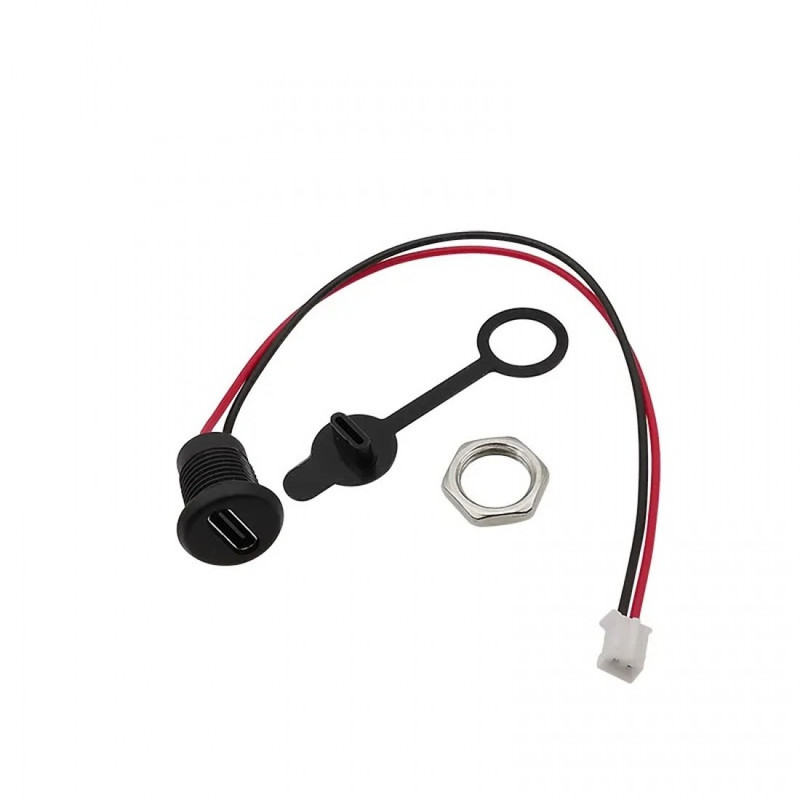 سوکت مادگی پنلی usb-c مدل درپوش دار کد ۱