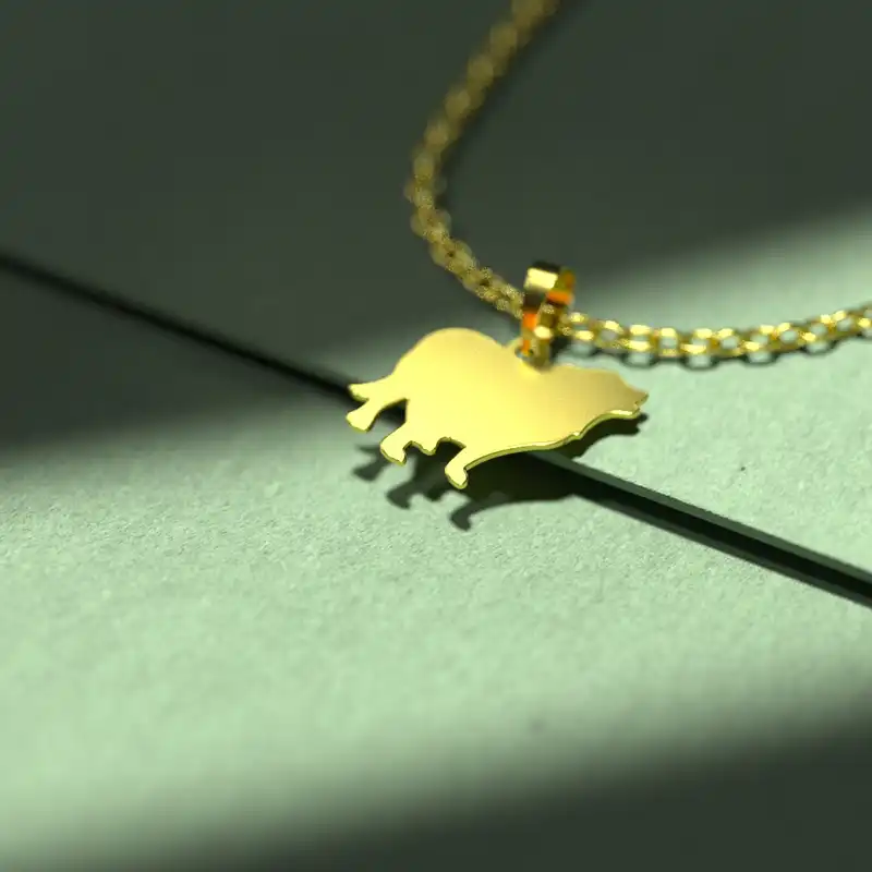 گردنبند طلا 18 عیار زنانه مدوپد مدل سگ کد J3-1-1296