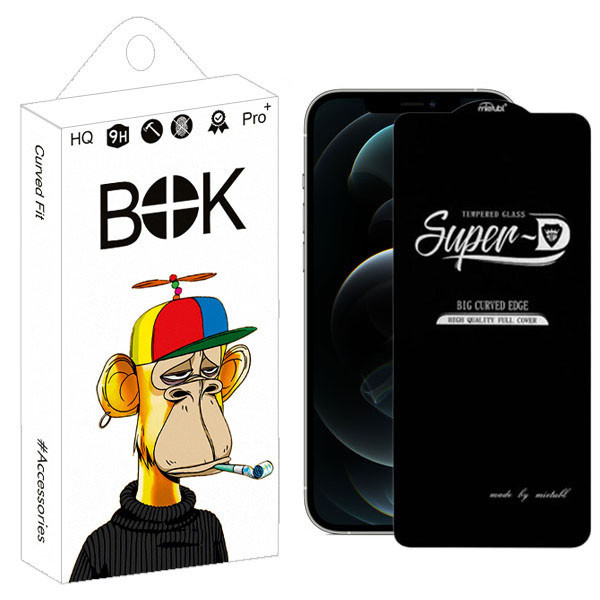 محافظ صفحه نمایش شیشه ای بوک مدل carbun super D مناسب برای گوشی موبایل اپل IPHONE 13promax