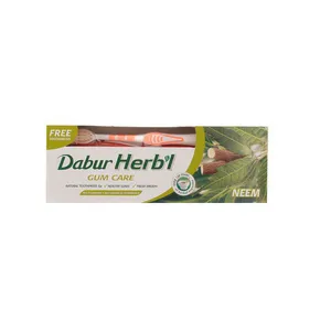 خمیردندان دابور هربال مدل Gum Care وزن 150 گرم به همراه مسواک با برس متوسط