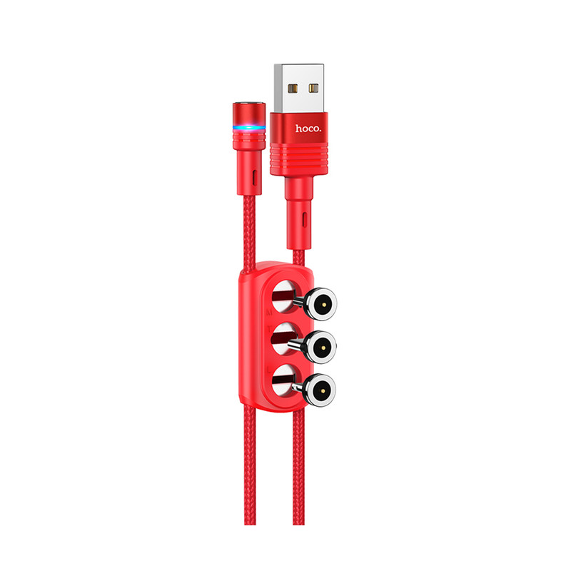 کابل تبدیل USB به لایتنینگ / USB-C / MICROUSB هوکو مدل U98 3IN1 Magnetic طول 1.2 متر