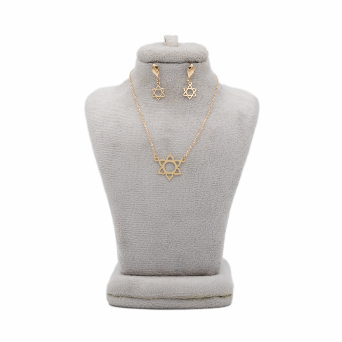 نیم ست طلا 18 عیار زنانه مدل خورشیدی