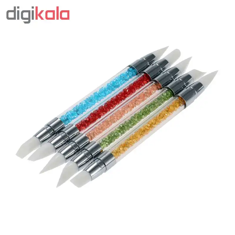 قلم طراحی ناخن سیلیکونی مدل 74406 مجموعه 5 عددی