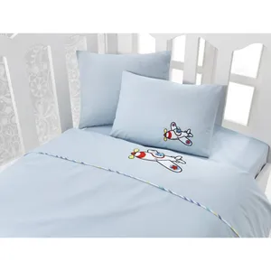 سرویس ملحفه 4 تکه کودک کاتن باکس  مدل  Aircraft Blue